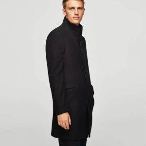 Double-breasted wool coat